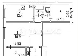 Продам 1-комнатную квартиру, 59.4 м2, Москва, улица Ивана Франко, 38к1, станция Рабочий Посёлок