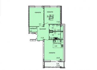 Продажа 3-ком. квартиры, 90.8 м2, Челябинск, улица Овчинникова, 18В, ЖК Территория