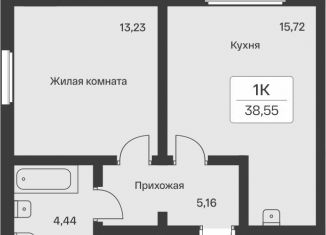 2-комнатная квартира на продажу, 39 м2, городской посёлок Янино-1, ЖК Янила Драйв, улица Тюльпанов, 7