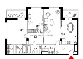 Продается 3-ком. квартира, 107 м2, Москва, Мытная улица, 7с1, ЖК Английский Квартал