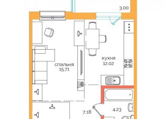 Продам однокомнатную квартиру, 42.1 м2, Иркутск, Пулковский переулок, 28, Ленинский округ