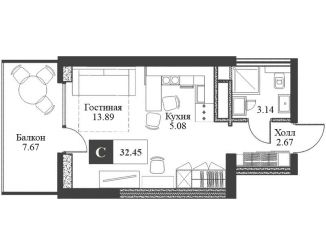 Продаю квартиру студию, 32.5 м2, Алушта, Западная улица, 4к1