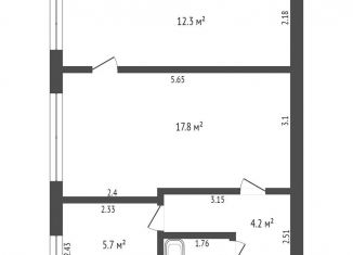 Продается 2-ком. квартира, 48 м2, поселок Пятовский, Советская улица, 24А