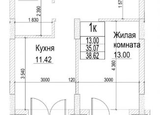 Однокомнатная квартира на продажу, 38.6 м2, Новосибирск, метро Площадь Гарина-Михайловского