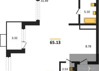 Продаю двухкомнатную квартиру, 65.1 м2, Воронеж, набережная Чуева, 7, Железнодорожный район