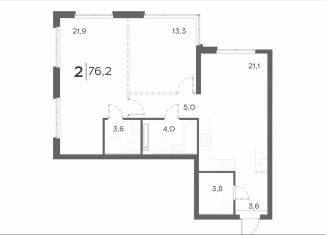 Продается 2-ком. квартира, 76.2 м2, Пензенская область