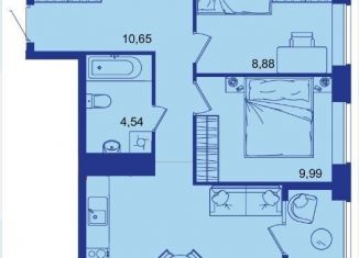 Продается двухкомнатная квартира, 54.9 м2, Брянск