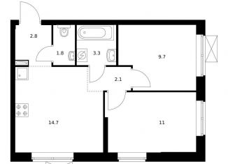 Продам 2-комнатную квартиру, 45.4 м2, Екатеринбург, жилой комплекс Исеть Парк, 6, метро Геологическая