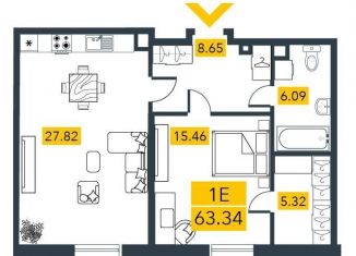 Продажа 1-ком. квартиры, 63.3 м2, Санкт-Петербург, метро Приморская