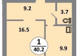 1-ком. квартира на продажу, 40.2 м2, Красноярский край, Соколовская улица, 54