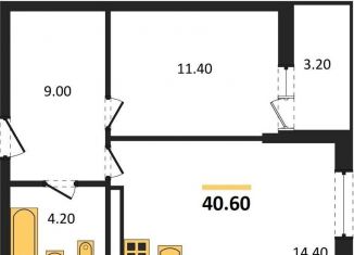 Продам однокомнатную квартиру, 40.6 м2, Ростовская область, жилой комплекс Западные Аллеи, 6.4