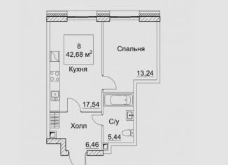 Продам 1-комнатную квартиру, 42.7 м2, Москва, 2-й Хорошёвский проезд, 7с1А, метро Беговая