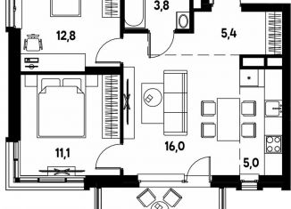 Продам 3-ком. квартиру, 55.7 м2, деревня Кондратово, проспект Дягилева, 3