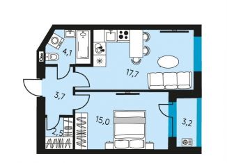 Продается 2-комнатная квартира, 44.6 м2, Пермь, Ленинский район, улица Луначарского, 97