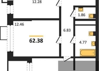 Продается двухкомнатная квартира, 62.4 м2, Воронеж, набережная Чуева, 7, Железнодорожный район