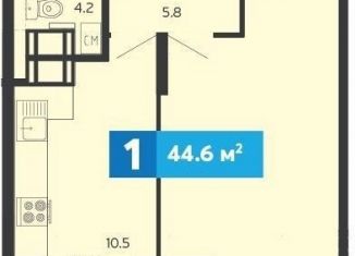 Продаю 1-ком. квартиру, 44.6 м2, Пензенская область, Прибрежный бульвар, 5