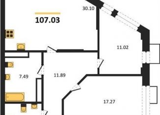 Продается трехкомнатная квартира, 107 м2, Воронеж, Железнодорожный район, набережная Чуева, 7