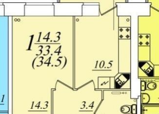 Продается 1-ком. квартира, 34.5 м2, Вологодская область