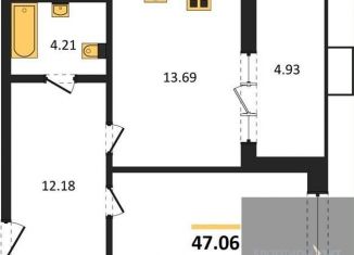 Продаю 1-ком. квартиру, 47.1 м2, Воронеж, набережная Чуева, 7, Железнодорожный район