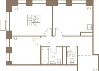 Продаю 2-ком. квартиру, 57 м2, Ивантеевка, Фабричный проезд, 1