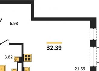 Квартира на продажу студия, 32.4 м2, Воронеж, набережная Чуева, 7