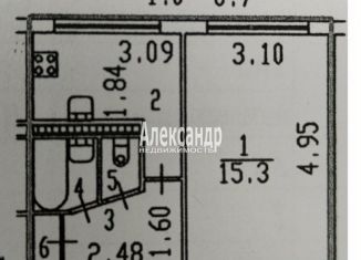 Продается однокомнатная квартира, 29.3 м2, Санкт-Петербург, улица Димитрова, 15к2, муниципальный округ Георгиевский