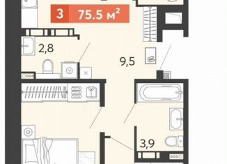 Продается 3-комнатная квартира, 75.5 м2, Пензенская область