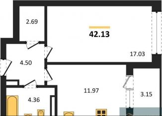 Продам 1-комнатную квартиру, 42.1 м2, Воронеж, Центральный район