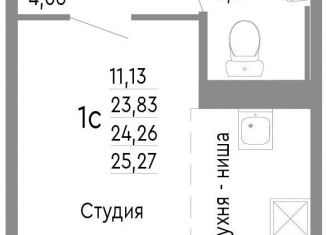 Продажа 1-ком. квартиры, 24.3 м2, Челябинск, Советский район, Нефтебазовая улица, 1к2