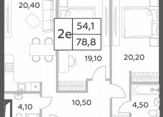 2-ком. квартира на продажу, 78.8 м2, Москва, проспект Генерала Дорохова, вл1к1, ЖК Вилл Тауэрс