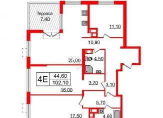 Продажа 3-ком. квартиры, 102.1 м2, Санкт-Петербург, улица Шостаковича, 3к1