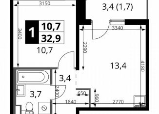 Продается однокомнатная квартира, 32.9 м2, Смоленская область, Киевское шоссе, 1