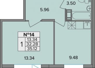 Продам однокомнатную квартиру, 35.1 м2, посёлок Шушары