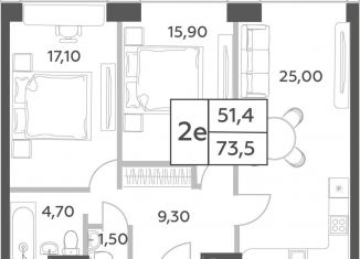 Продаю 3-ком. квартиру, 73.5 м2, Москва, район Раменки, проспект Генерала Дорохова, вл1к1