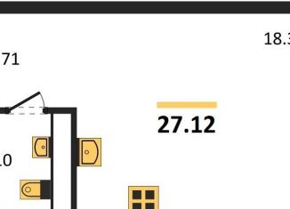 Продаю квартиру студию, 27.1 м2, Воронеж, набережная Чуева, 7