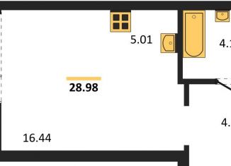 Продается квартира студия, 29 м2, Новосибирск, Калининский район, улица Краузе, 31