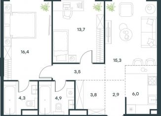 Продаю трехкомнатную квартиру, 70.8 м2, Москва, Профсоюзная улица, 2/22, Академический район