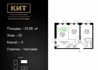 Продажа трехкомнатной квартиры, 53.7 м2, Московская область, Шараповский проезд, 4