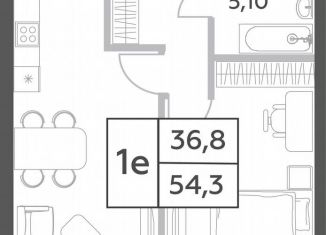 Продажа 2-комнатной квартиры, 54.3 м2, Москва, проспект Генерала Дорохова, вл1к1, ЖК Вилл Тауэрс