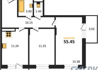 Продается 2-комнатная квартира, 55.4 м2, Воронеж, Советский район