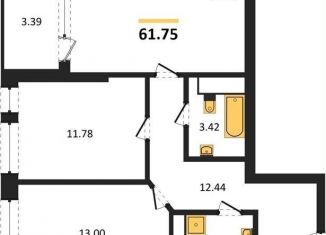 Продается 2-комнатная квартира, 61.8 м2, Воронежская область, набережная Чуева, 7