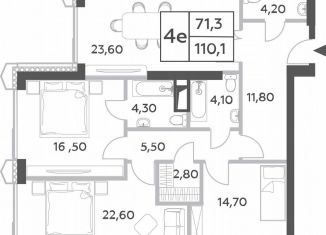 Продам четырехкомнатную квартиру, 110.1 м2, Москва, район Раменки, проспект Генерала Дорохова, вл1к1