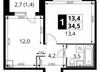 Продаю 1-комнатную квартиру, 34.5 м2, Смоленская область, Киевское шоссе, 1