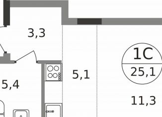 Продаю квартиру студию, 25.1 м2, Московская область