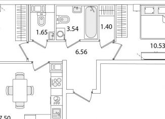 Продажа 2-ком. квартиры, 53.6 м2, Санкт-Петербург