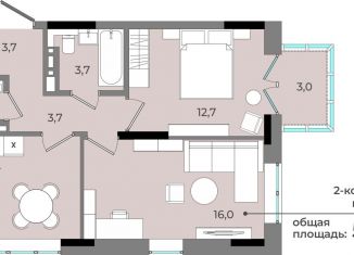 Продажа 2-комнатной квартиры, 56.1 м2, Ижевск, улица имени В.С. Тарасова, 6, ЖК Новый Город