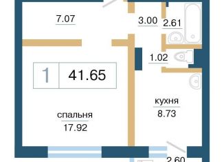 1-ком. квартира на продажу, 41.7 м2, Красноярск