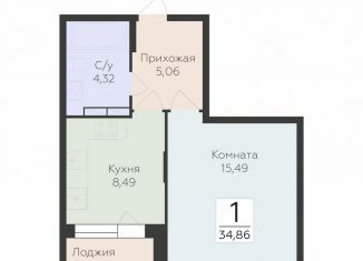 Продам 1-ком. квартиру, 34.9 м2, Воронеж, улица 45-й Стрелковой Дивизии, 259/27, Коминтерновский район