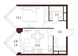 Продаю 1-ком. квартиру, 36.1 м2, Москва, станция Зорге