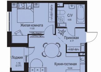 Продам 1-комнатную квартиру, 36.4 м2, деревня Новосергиевка